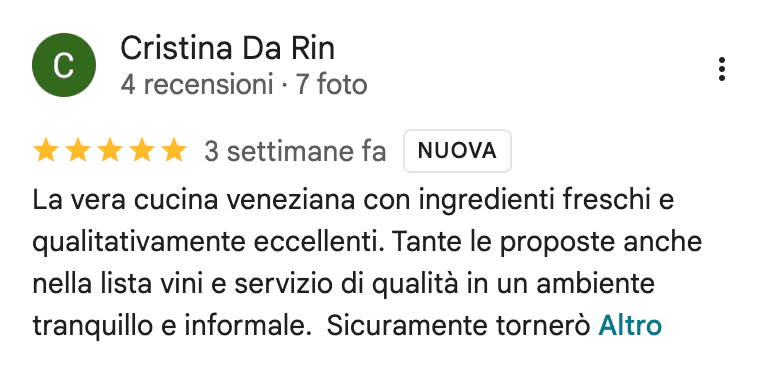 Recensione del ristorante