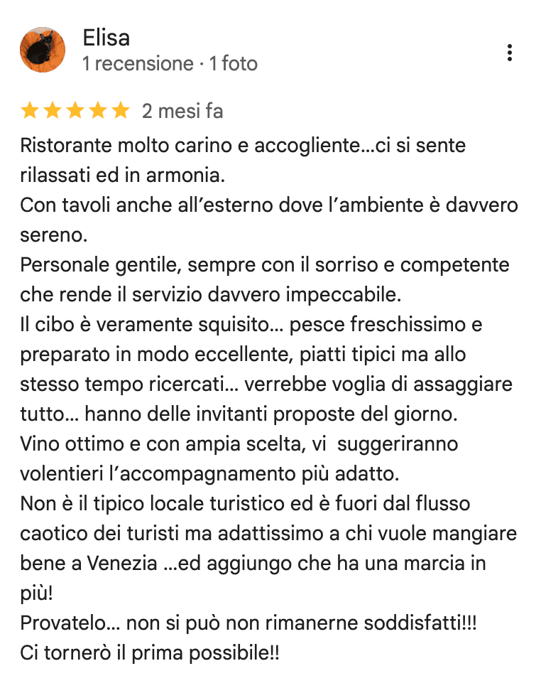 Recensione del ristorante