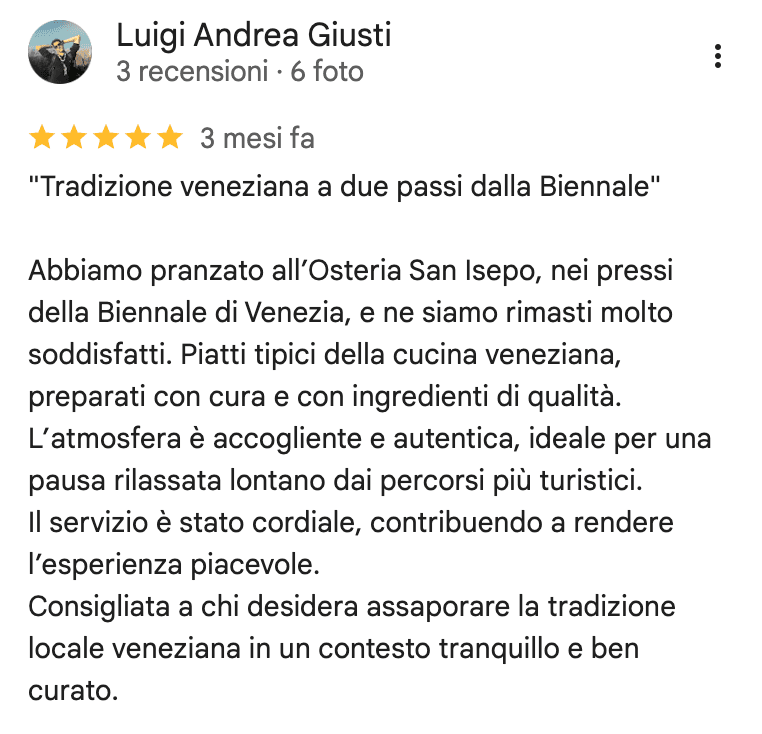 Recensione del ristorante