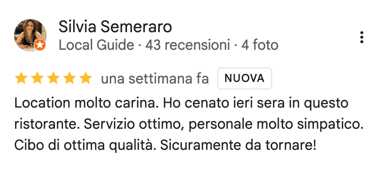 Recensione del ristorante