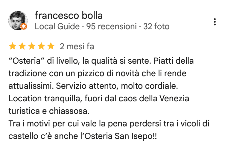 Recensione del ristorante